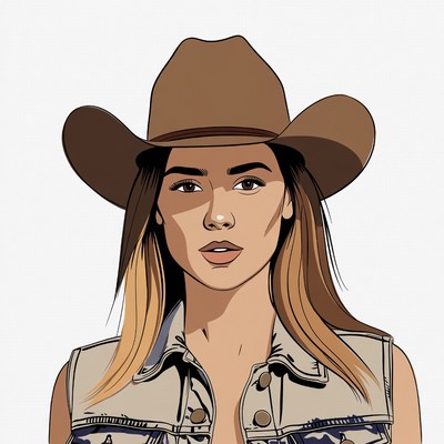 Cowgirl wearing cowboy hat