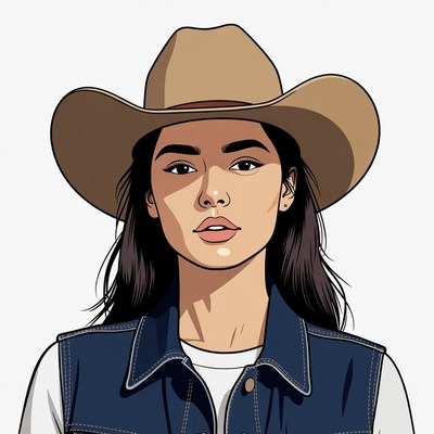 Cowgirl wearing cowboy hat