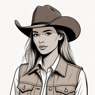 Cowgirl wearing cowboy hat