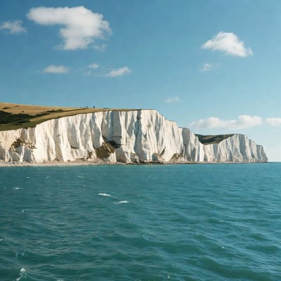 White Cliffs of Dover with Sea