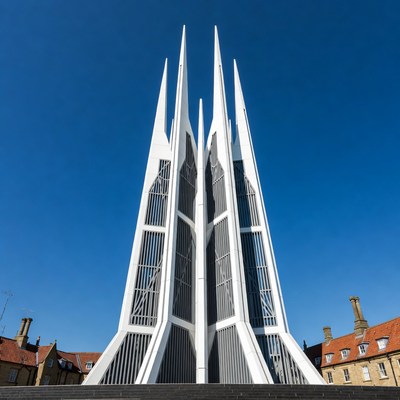 White Spiked Modern Monument