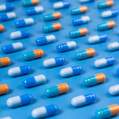 Blue and Orange Pills Pattern