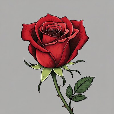 Red Rose Illustration