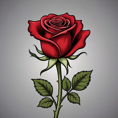 Red Rose Illustration