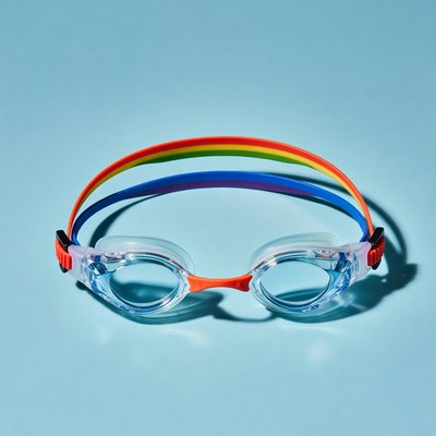 Rainbow Strap Swimming Goggles
