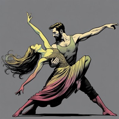 Man and Woman Dancing Tango