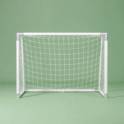 Soccer goal on green background