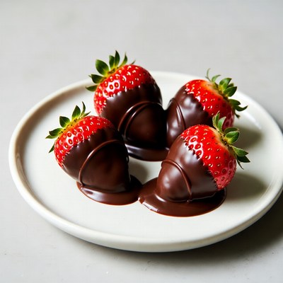 Chocolate Covered Strawberries on Plate