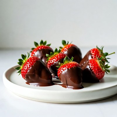 Chocolate Covered Strawberries on Plate