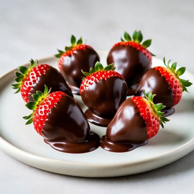 Chocolate Covered Strawberries on Plate