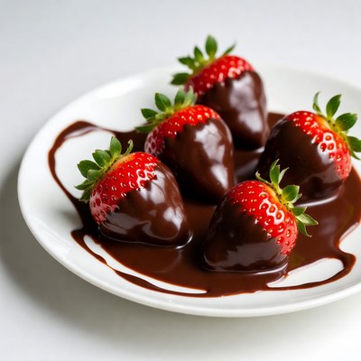 Strawberries Dipped in Chocolate Plate