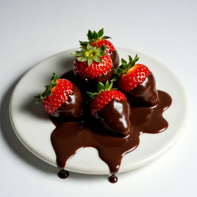 Chocolate Covered Strawberries on Plate