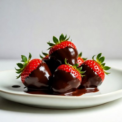 Chocolate Covered Strawberries on Plate