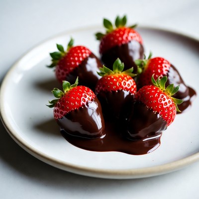 Chocolate Covered Strawberries on Plate