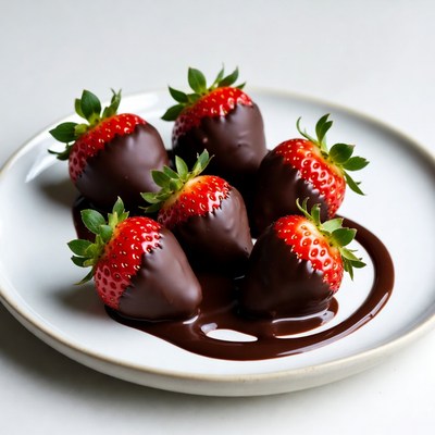 Chocolate Covered Strawberries on Plate