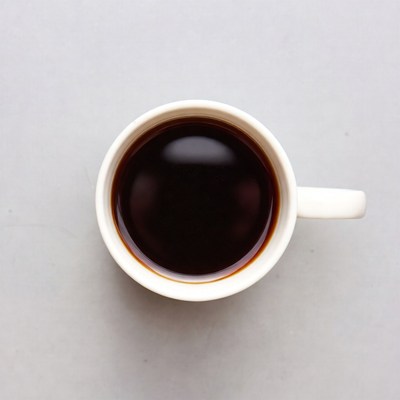 Black coffee in white mug