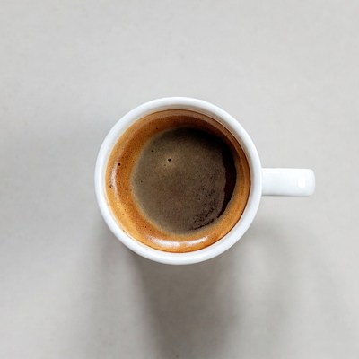 Espresso in White Cup Top View
