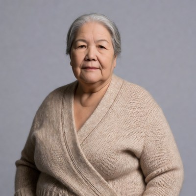 Elderly Asian woman smiling