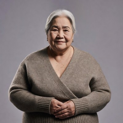 Elderly Asian woman smiling