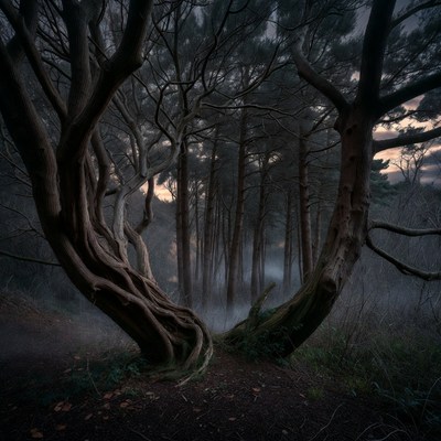 Twisted Trees in Foggy Dark Forest