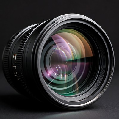 Black Telephoto Camera Lens