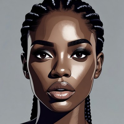 African-American woman with cornrows