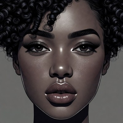 Beautiful African-American woman close-up