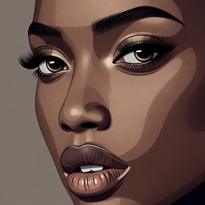 African-American woman close-up portrait