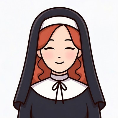 Smiling nun illustration