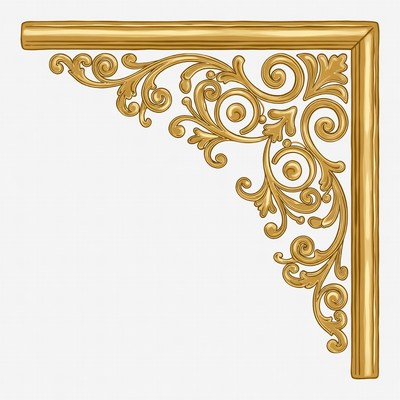 Gold Ornate Corner Border Illustration