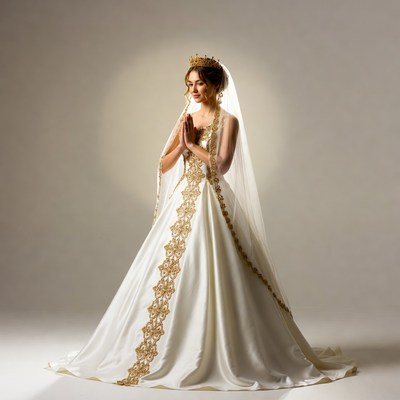 Bride Praying with Hands in Prayer