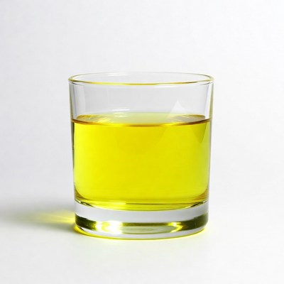Glass of yellow liquid