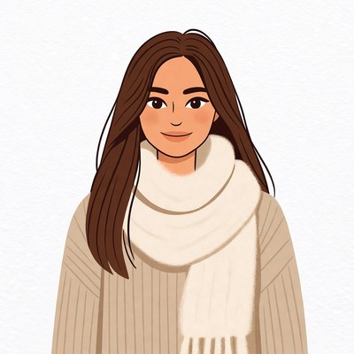 Woman wearing white scarf