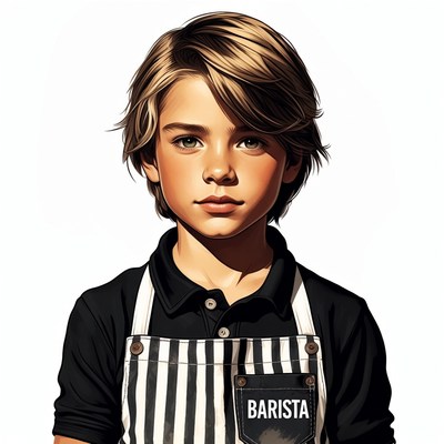 Young Barista Boy Portrait