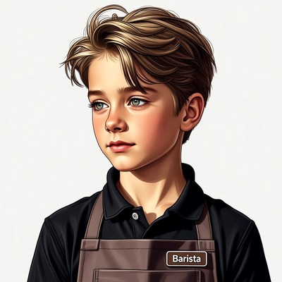 Young Barista Boy Portrait