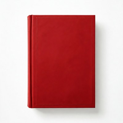Red hardcover book isolated