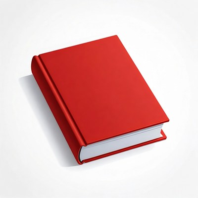 Red book on white background