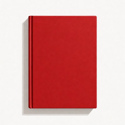 Red hardcover book isolated