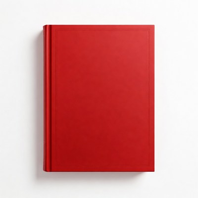 Red hardcover book isolated