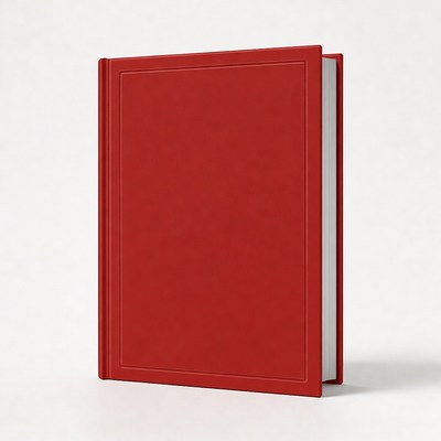 Red hardcover book isolated