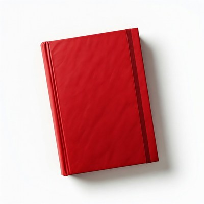 Red Notebook on White Background