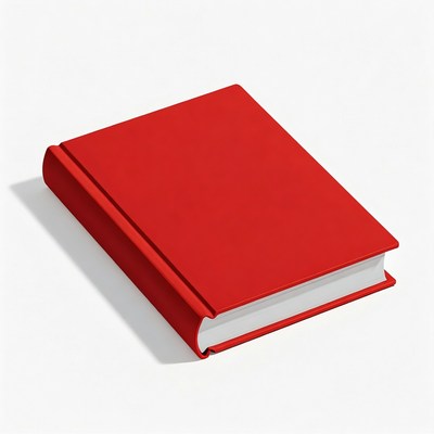 Red hardcover book isolated