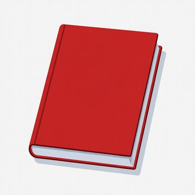 Red Book on White Background