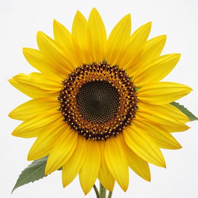 Sunflower on white background