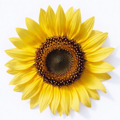 Sunflower on white background