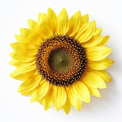 Sunflower on white background