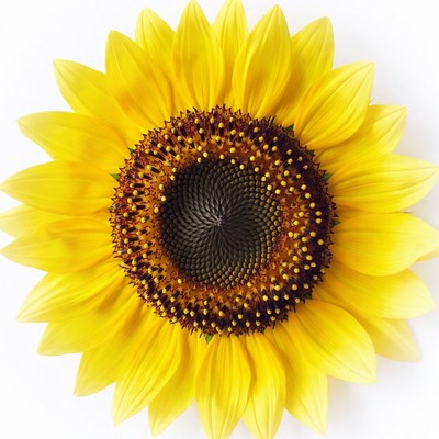 Sunflower on white background