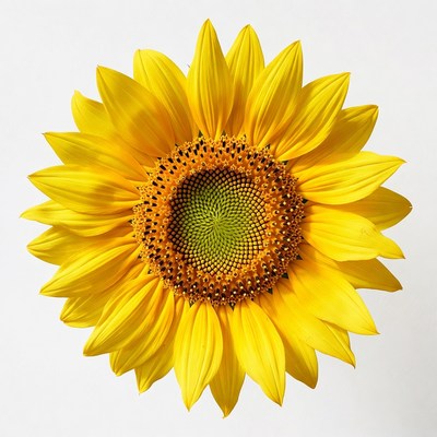 Yellow sunflower isolated on white