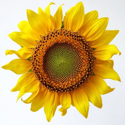 Yellow sunflower isolated on white