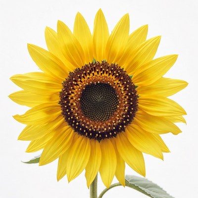 Sunflower on white background